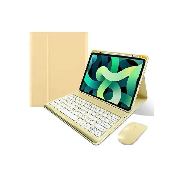 KMXDD Keyboard Case Mouse Compatible with iPad Air 11 inch M2/ Air 5th 4th Generation/iPad Pro 11 4th/3th/2th/1st Gen Keyboard Case Round Key_並行輸入