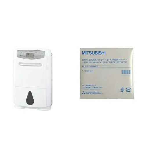 【セット買い】Mitsubishi 三菱電機 衣類乾燥除湿機 サラリPro 18L コンプレッサー式 【大容量ハイパワー】 花粉症 冬モード(室温 1℃から除湿OK) 連続排水OK 停電復帰機能 MJ-P180RX-W + 三菱電機 除湿機 交換用 空気清