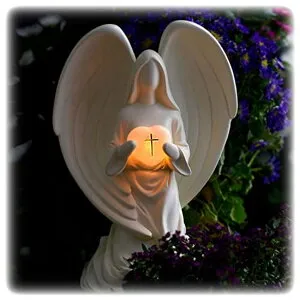 ガーデンライトLEDソーラーライト ソーラーパワー Solar Light Angel Statue Unique Sympathy Gift Remembrance for Funeral Memorial Service to Comfort Grieving in Loving Memory of Loss of Loved One with Condolences Card Natural 【並行輸