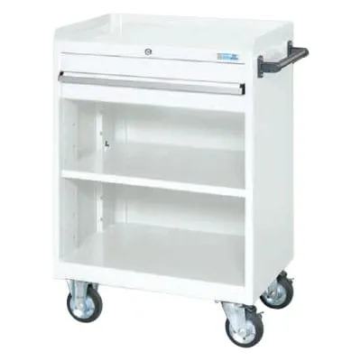 サカエ キャビネットワゴン 棚板付き 幅700×奥行480×高さ1025mm CV-102TW