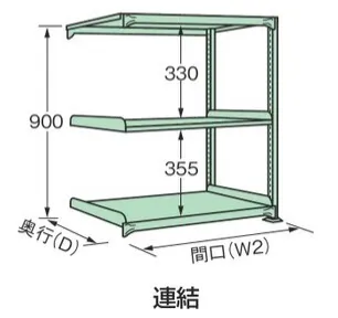 【直送品】 サカエ 中量棚C型(500KG/段・単体・H900MM・3段仕様) C-7163R (205637) 【大型】