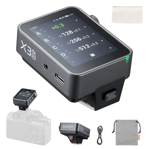 Godox X3Pro-N ワイヤレスフラッシュトリガー ニコンカメラ対応 2.4インチタッチパネル 技適マーク付き Godox 2.4G X ワイヤレスシステム内蔵 16グループ制御 1/8000秒高速同? TTL/TCM機能 USB-C充電 バッテリー