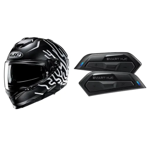 【セット買い】HJC HELMETS(エイチジェイシーヘルメット) バイク用 ヘルメット フルフェイス i71 セロス HJH266 BLACK/WHITE(MC5SF) インカム ビルトイン HJC専用 SENA製 SMART HJC 50B HJA60