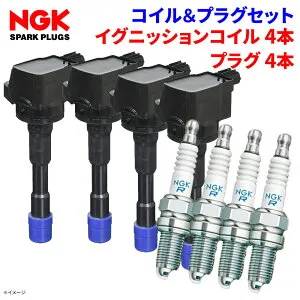 NGK 日立オートパーツ イグニッションコイル プラグセットアコードワゴン CM3 ホンダ 1台分 U14H01-COIL ZFR6K-11 6711 4本