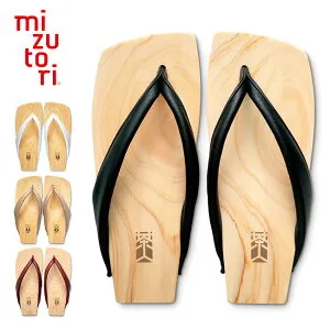 ＼特典あり／mizutori みずとり 茶人[黒や赤などの本革の鼻緒がおしゃれな下駄(メンズ ファッション) 男の和服はもちろん洋服にも合う日本の履物(男性用 下駄) みずとりのげた] 1-2W