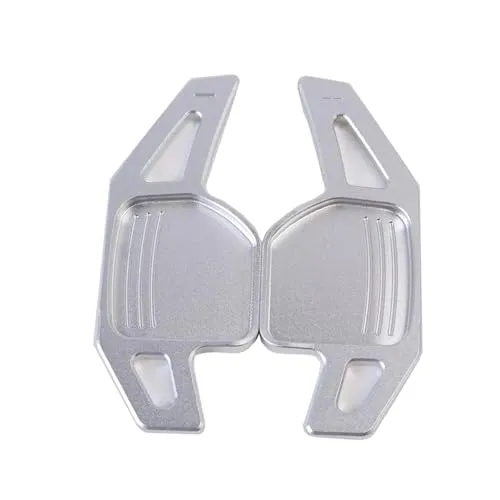 車のシフトブレード Compatible With Q5 8R 2008-2012 For Q7 4L 2006-2011 延長シフトカバー カーステアリングホイールコントローラー パドル延長シフターパーツアクセサリー(Silver)