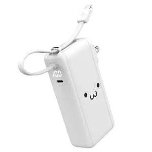 エレコム ELECOM モバイルバッテリー 10000mAh PD 35W PPS対応 USB-Cケーブル内蔵 2台同時 高速充電 PSE適合 機内持込可 スマホ/タブレット/ノートPC対応 ホワイ