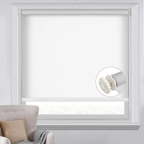 SAIFANSI ロールスクリーン 非遮光 つっぱり式 ロールカーテン 透過性生地 採光タイプ ろーるすくりーん 突っ張り式 穴あけ不要 オーダーメイド チェーン式 取り付け簡単 幅170CM×丈120CM グレー