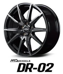 【アルミホイール単品4本セット】【16インチ】【MID WHEELS DR-02】【16X6.0J 5穴 PCD：100】【ライズハイブリッド/ ラクティス /フリード】