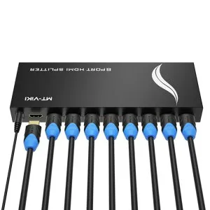 MT-VIKIHDMI分配器1入力8出力4KHDMIスプリッター8出力同時出力HDMIスプリッター8出力の8ポートHDMI1.4スプリッター4K@30Hz8画面同時出力3DPS5XboxHDTVDVD対応