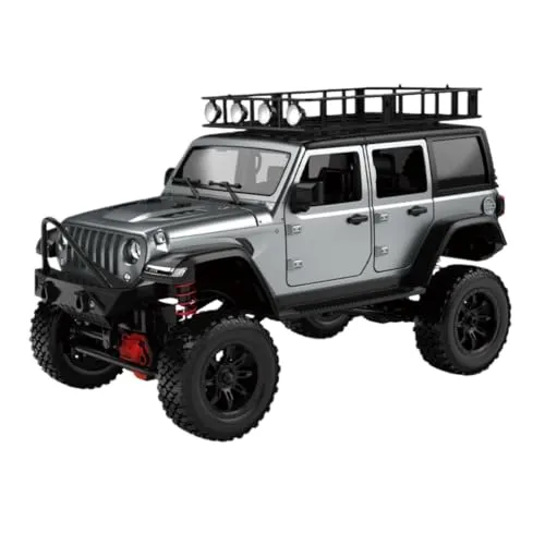 RCロッククローラー MN128 1:12スケール RC 4WD RCクライミングカー ジープモデル LEDライト 2.4Gリモコン 4X4オフロードRCトラック 電動おもちゃカー 男の子へのギフト (silver)