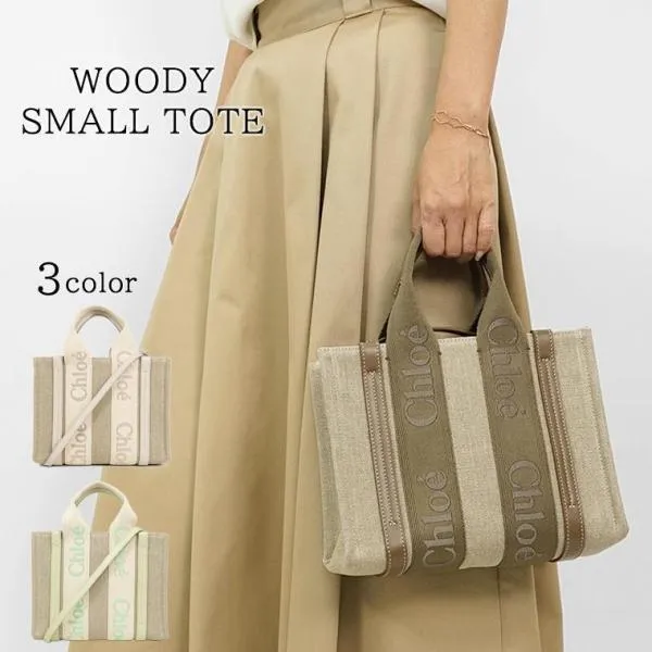 クロエ Chloe レディース トートバッグ WOODY SMALL TOTE CHC23AS397L17 DARK NUT 29X WILD GREY 084 LIGHT EUCALYPTUS 38A 24aw