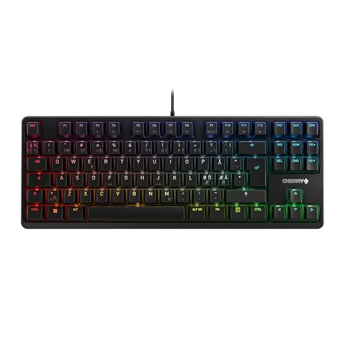 CHERRY G80-3000N RGB TKL MX RED SILENT スイッチ パノラマレイアウト QWERTY キーボード 有線 ゲーミングキーボード イルミネーション ブラック