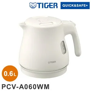 蒸気レス電気ケトル 0.6L マットホワイト タイガー魔法瓶 タイガー TIGER PCV-A060WM スピード沸とう QUICK&SAFE+ 安全設計【送料無料】