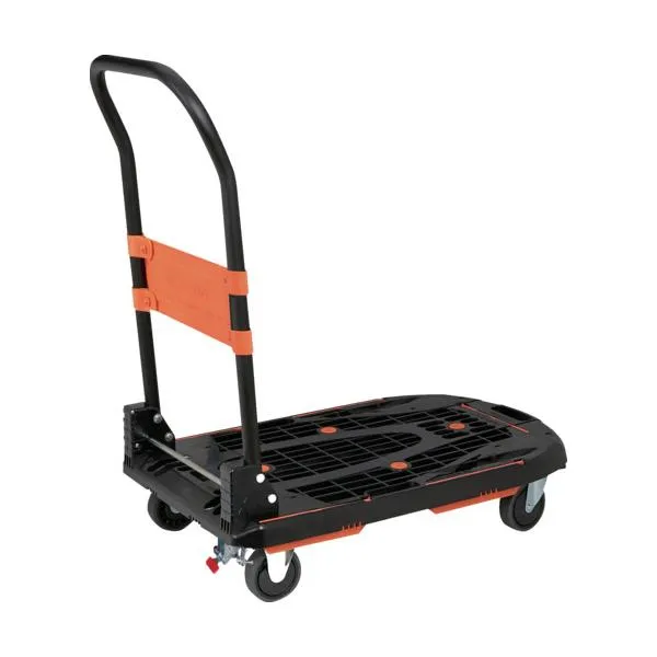 TRUSCO(トラスコ) 樹脂台車 カルティオ ７８０Ｘ４９０ 折畳 ブラック スチールストッパー付 MPK780-BK-SS