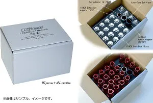 協永産業 Kics レデューラレーシング シェルタイプ 2ピース ボルト ZS44 60°テーパー座 M14×P1.5 45mm 16pcs + 4Locks (レッド/ブルー/ブラック) / LEGGDURA RACING Bolt KYO-EI