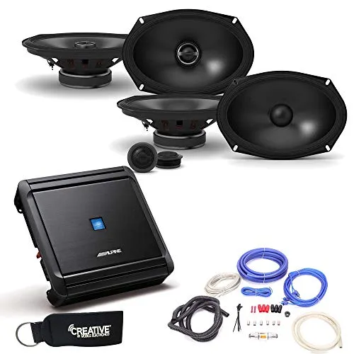 Alpine MRV-F300 4チャンネルアンプ S-S69C 6X9 コンポーネント S-S69 6X9 同軸スピーカーと配線キット