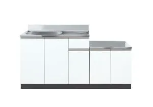 イースタン工業 CM2-165A コンロ台付流し台 W1650xD550xH800mm 壁出し水栓タイプ【お届け先 関東限定】 ⇒