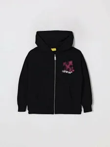 オフ ホワイト OFF-WHITE クルーネックジャンパー ニットウェア ガールズ ブラック Crew neck jumpers OGBE001F25FLE001 関税 送料無料 2025AW gi