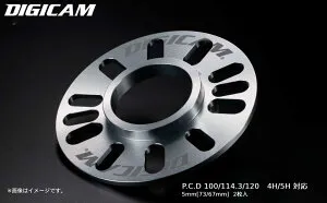 A6061-T6アルミ製 DIGICAM ハブリング付スペーサー 5mm[73/67mm] 2枚入 デジキャン/ケースペック HRSP0006