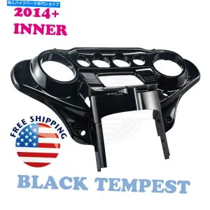 Inner Fairing 2014-20ハーレーエレクトラツーリングのための黒い紅茶のバットウィングのインナーカウルフェアリングキャップ Black Tempest Batwing Inner Cowl Fairing Cap For 2014-20 Harley Electra Touring【並行