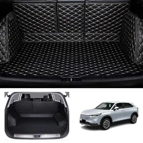 に適用 ホンダ 新型 ヴェゼル RV系 HEV 車のトランクマット VEZEL HEV 2022 2023年 カスタム 車のトランクマット 車種専用設計 3Dフルカバーカーゴマット ラゲッジマット XPE 防水 滑り防止 耐汚れ レザーラゲージトレイ カス