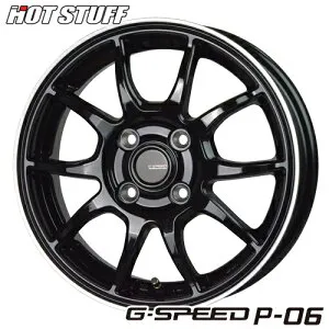 アルミホイール 16インチ HOT STUFF G-SPEED P-06 G.speed P06 6.00-16 4/100 ブラック ノートオーラ マツダ2 デミオ フィット アクア クロスビー スイフト ルーミー 1本価格