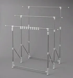 アイリスオーヤマ 室内物干し 伸縮万能室内物干し 幅111~150×奥行20~114×高さ120~165cm 洗濯物干し キャスター付き 約4~5人用 多機能物干し H-MS3S IRIS OHYAMA