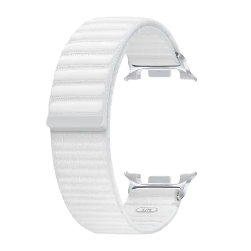 Samsung Galaxy Watch 8シリーズ ファブリックバンド ナイロン製 ダイナミックラグシステム コンフォートフィット 曲線フィット 軽量 Galaxy Watch 8 / Watch 8 Classicに対応 S/M ホワイト