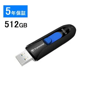 【最大1,000円オフクーポン発行中】USBメモリ 512GB Transcend USB3.1 Gen1 キャップレス スライド式 JetFlash 790 ブラック TS512GJF790K【ネコポス対応】