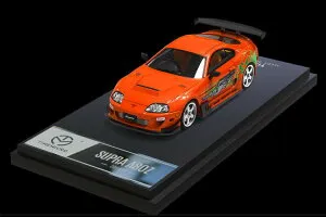 TIMEMICRO 1/64 トヨタ スープラ A80Z ワイルド・スピード ポール オレンジ ダイキャスト モデルカーTIMEMICRO 1/64 Toyota Supra A80Z Fast & Furious Paul Orange Diecast Model Car