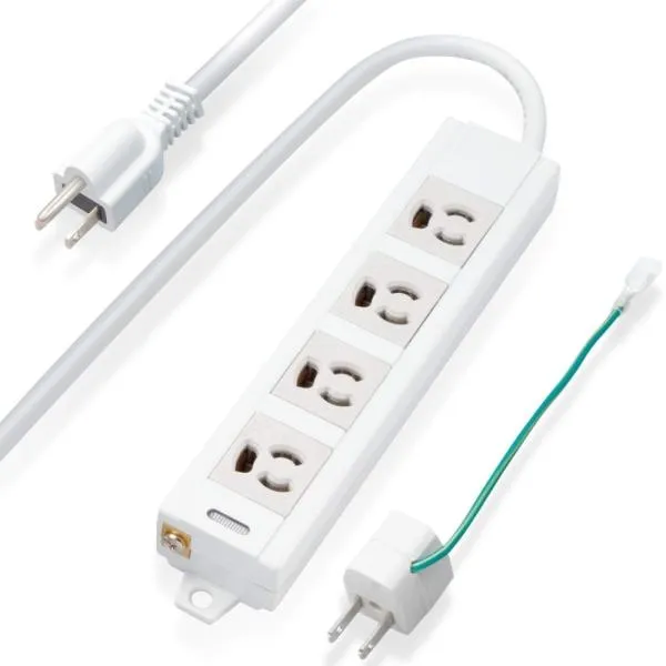 エレコム OAタップ/3P/4個口/マグネット/10m/変換アダプタ付 T-ECOH34100NM