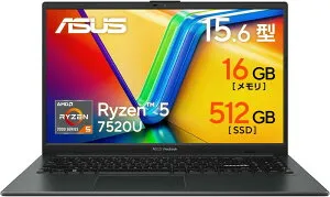 ASUS エイスース ノートパソコン Vivobook Go 15 ミックスブラック E1504FA-R5165BLRAD 15.6型 /Windows11 Home /AMD Ryzen 5 /メモリ：16GB /SSD：512GB /日本語版キーボード /