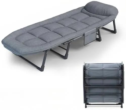 Kisigim 折り畳みベッド シングル 6段階調整 折りたたみベッド 組み立て不要 簡易ベッド コット コンパクト 軽量 折?床 室内 おりたたみ ベット 防水 通気性 軽量 こっと アウトドアベッド キャンプベッド おりたたみべッド収納便利 耐荷重20