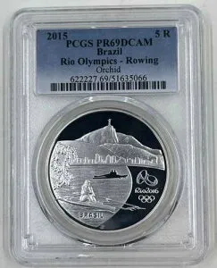 2015 5R PCGS PR69DCAM ブラジル リオオリンピック - ボート競技用オーキッド