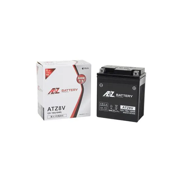 バイク バッテリー ATZ8V AZバッテリー 液入充済 (YTZ8V TTZ8V GTZ8V FTZ8V GT7A-H 互換)