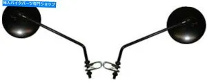 Mirror ミラー8mm黒ラウンド左または右クランプオン（ペア） Mirrors 8mm Black Round Left or Right Clamp-on (Pair)【並行輸入品】