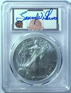 2021-(P) FDOI タイプ1 PCGS MS70 アメリカンシルバーイーグル $1 - レニー・ウィルケンス エマー・イッス