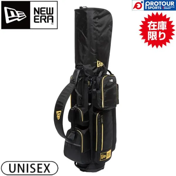 【在庫限り】NEW ERA GF CART CADDIE BAG BLACK GLD / ニューエラ キャディーバッグ ブラック×ゴールド(13534661) ベーシックポーチ付き 定番 人気 送料無料