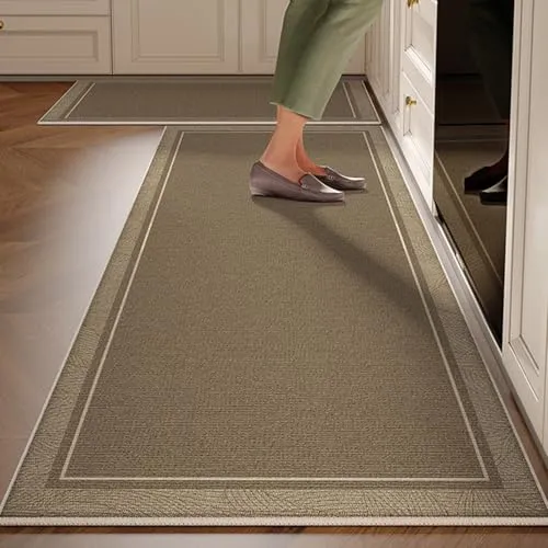 キッチンマット 玄関マット 拭ける 踏み心地いい 防水 防油 速乾性 滑り止め 耐磨耗 静音 転倒防止 長方形 脱衣場 屋内 オフィス用 シンプル 洗面所 お手入れ簡単 プレゼント アンティーク 100x200cm