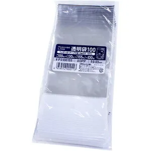 ショーエイコーポレーション ヘッダー付OPP袋100×(30+155)+30mm 0.03mm厚 1セット(2000枚:100枚×20パ(4959512000113 x20) 取り寄せ商品