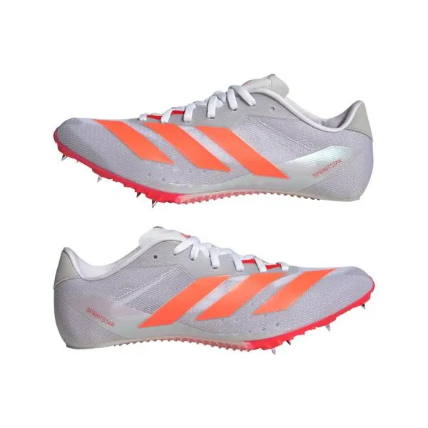 アディダス (adidas) 陸上 スパイクシューズ アディゼロ スプリントスター ユニセックス 短距離 (26ss) ホワイトxオレンジ 24.5-27.0cm JQ0626【ADJSPK】