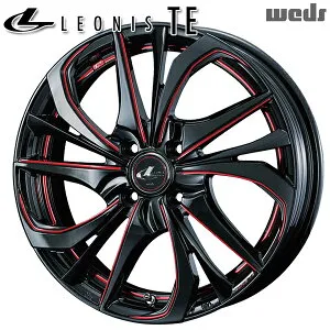 15インチ 4.5J 4H100 +45 Weds レオニス TE BK/SC （RED) （ブラック/SCマシニング レッド） アルミホイール単品 4本（1台分） 送料無料