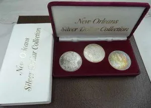 1883 1884 1885 O モルガン シルバー ダラー ニューオーリンズ セット BU Unc レインボー トーニング