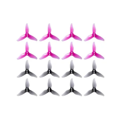 2 インチ 3 ブレード プロペラ 1105-1108 モーター用 PC 素材 0.88g 1.5mm 穴 ピンク クリア グレー イエロー(Gray Pink 16PCS)