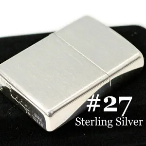 ZIPPO スターリングシルバー 27 アーマー 純銀サテーナ ジッポー ライター 正規品 ベロア調ケース入 独特な輝き 純銀ZIPPO SS27 オイルライター