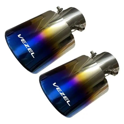 ヴェゼル Vezel マフラーカッター 2個(左右)専用設計セット 落下防止付 ステー付き車両対応 メッキ カスタム 外装 リア リヤ マフラー 真円型 ストレート式 口径58MM 取付直径40-55MM 取付ボルトネジ 簡単取付 後付け 重厚感有り エア
