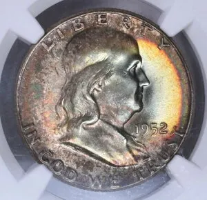 1952年 フランクリン銀貨 ハーフダラー - NGC MS65 FBL CAC - 良好な色調 JS