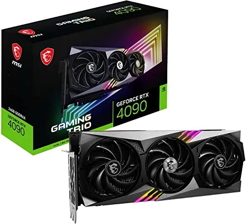 MSI Gaming GeForce RTX 4090、24GB GDRR6X、384ビット、エクストリームクロック:2535MHz、HDMI/DP Nvlink Tri-Frozr 3 Ada Lovelaceアーキテクチャグラフィックスカード(RTX