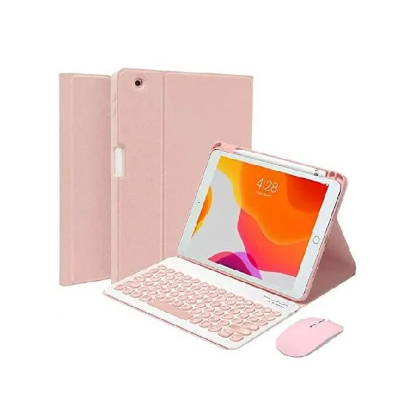 QYiiD Keyboard Case with Mouse for iPad Pro 12.9-inch 2017/2015 (Old Model, 2nd ＆ 1st Generation), Bluetooth Magnetic Detachable Round Keys _並行輸入